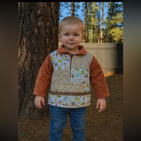 Handmade Other - 2T/3T Vintage Patchwork Quilted Jacket with Rust Sleeves